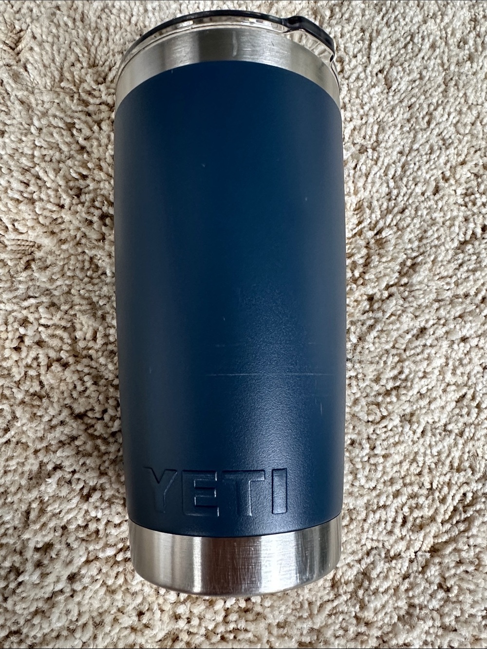 Yeti Navy Blue Stainless Steel Tumbler with Silver Accents 20oz - Picture 2 of 4